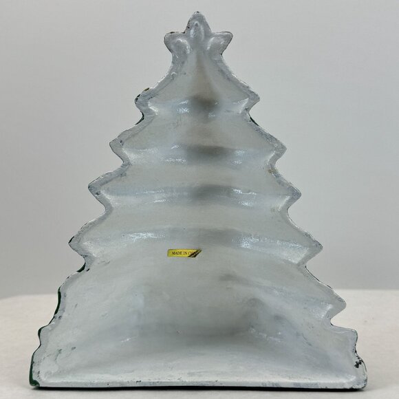 Vintage Lillian Vernon Christmas Tree Doorstop #751C Cast Iron Painted Toys 7.5" - Picture 3 of 14